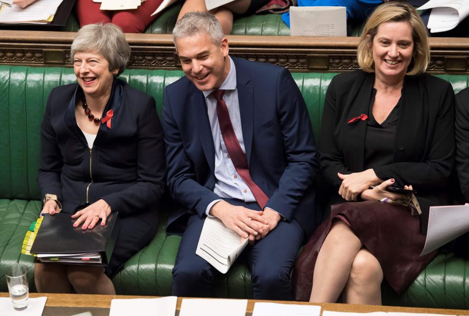  Theresa May, Brexit Minister Stephen Barclay and Amber Rudd