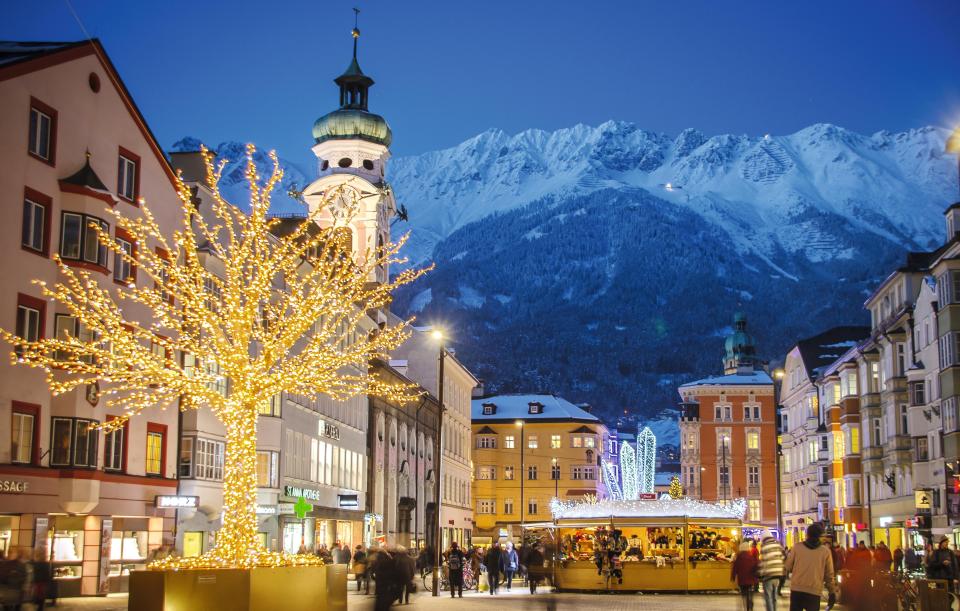  Innsbruck merges picturesque landscapes with lively crowds fuelled by local bars, restaurants and six Christmas markets