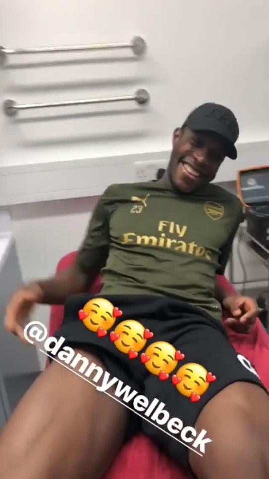  The striker is now receiving rehabilitation back at Arsenal's training ground