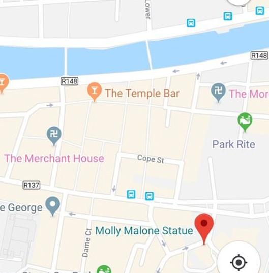  Another image of the symbols appearing on Google Maps in Dublin