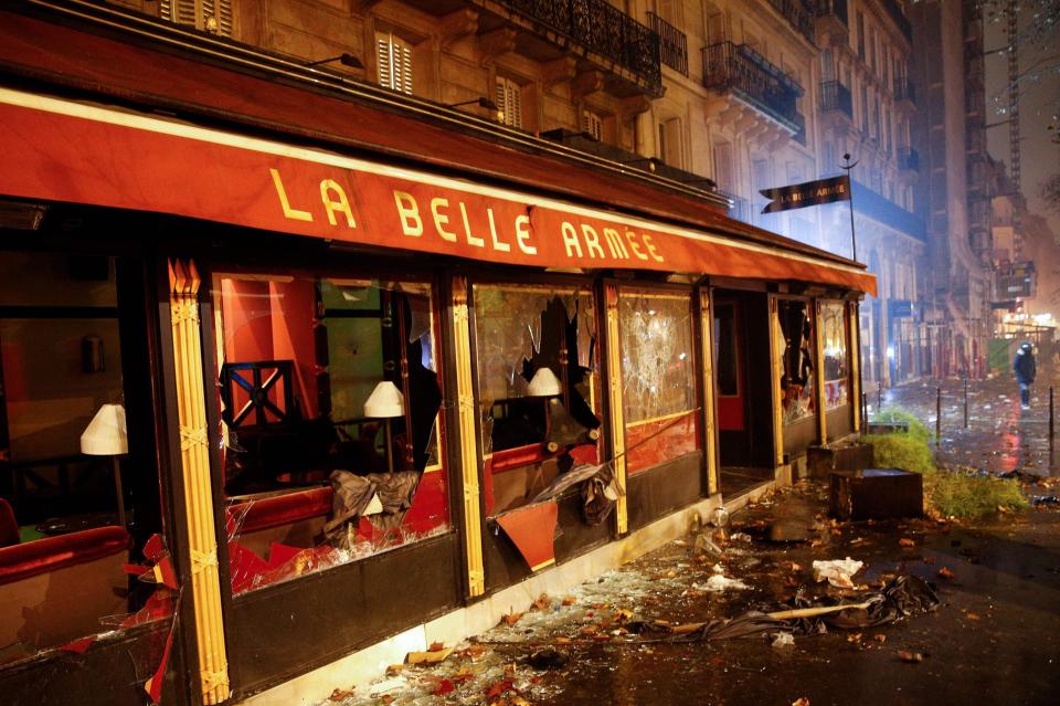  The restaurant that was smashed into during the protests