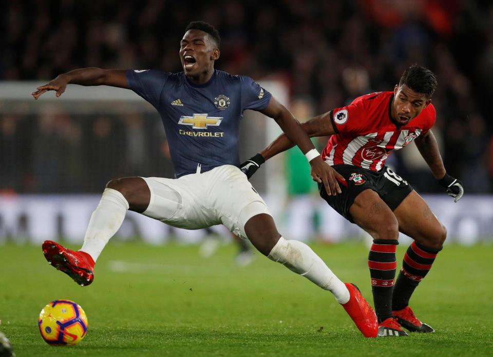  Pogba struggled to make an impact against Southampton