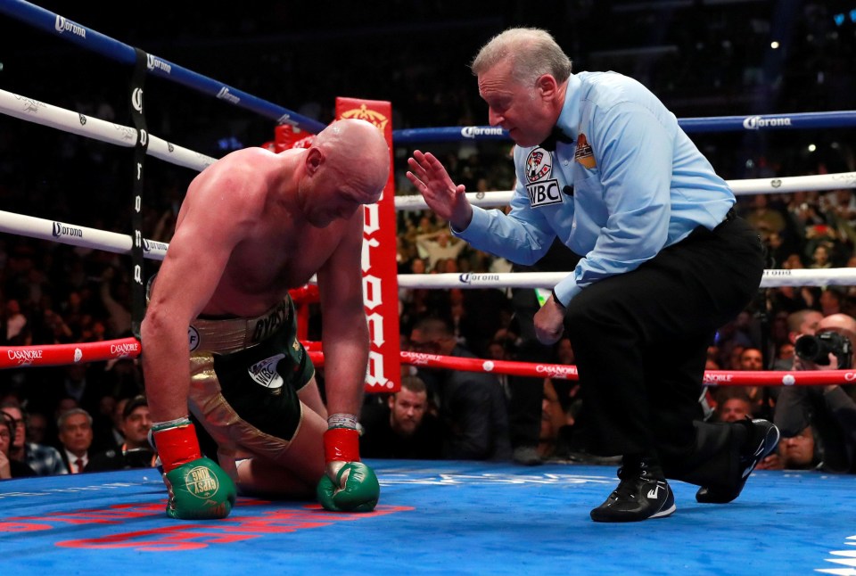 Tyson Fury was floored for the third time in his career in the ninth round