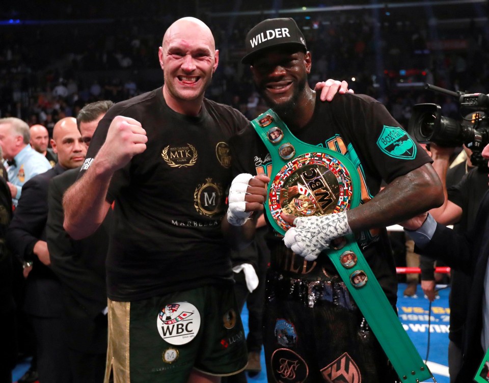 Tyson Fury and Deontay Wilder show their respect for each other after their title fight