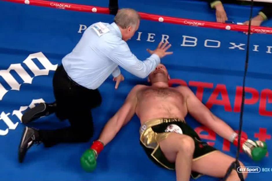 Tyson Fury was knocked down by a crunching right from Deontay Wilder in the final round