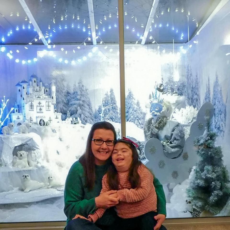 Helen Sadler with her daughter Erin and her amazing 'Lapland'