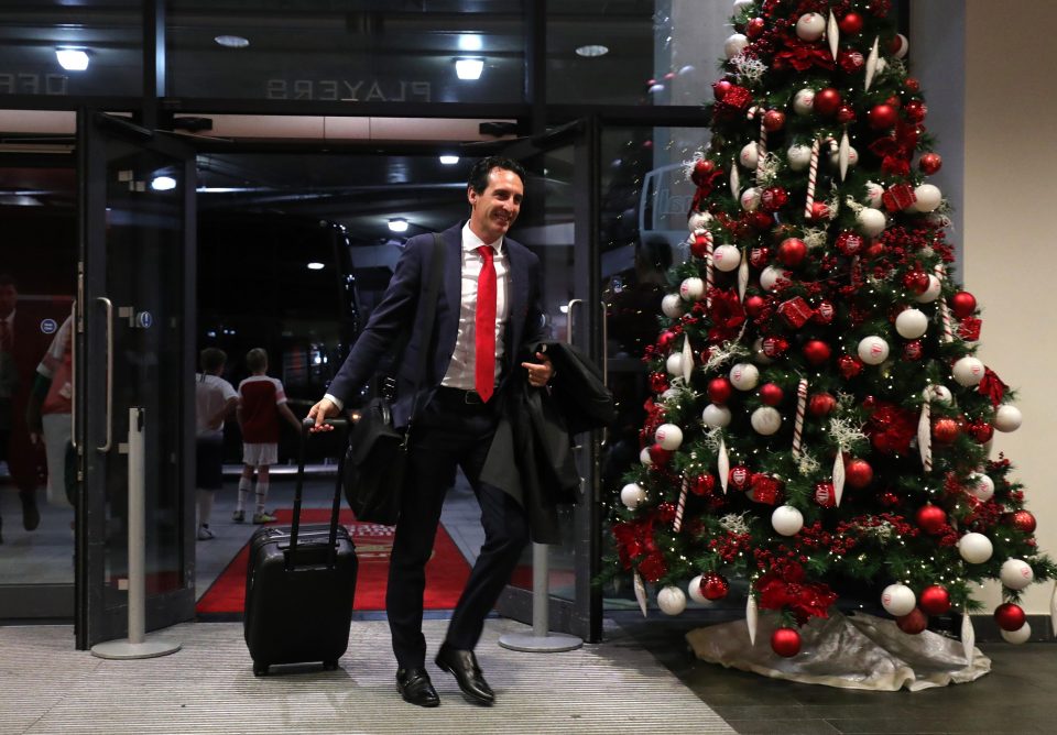  Unai Emery arrives for the North London derby