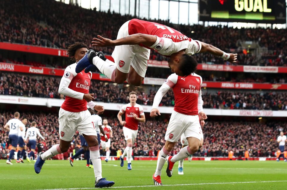  Pierre-Emerick Aubameyang pulled out an impressive celebration after his first strike