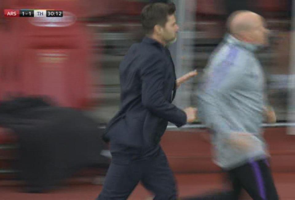  Mauricio Pochettino raced down the sideline to try and diffuse the situation