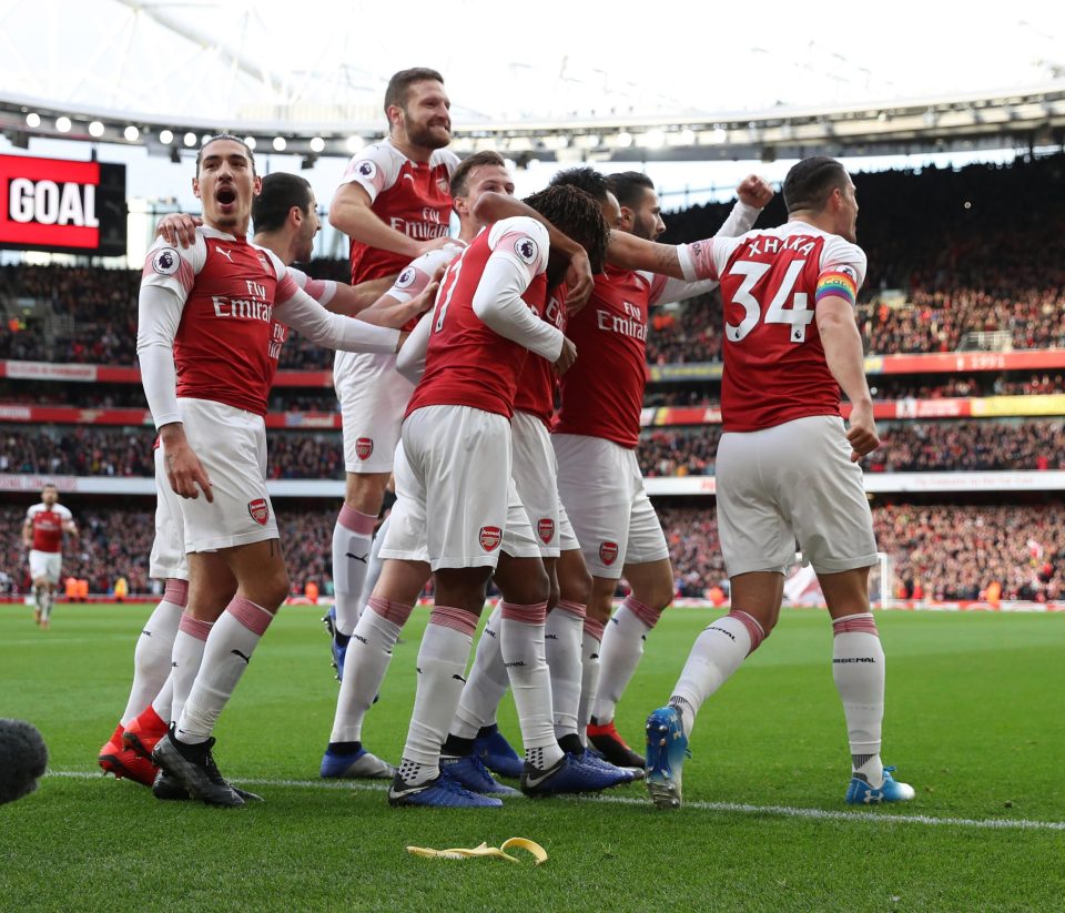  The banana peel was launched onto the pitch at the Emirates during today's North London derby