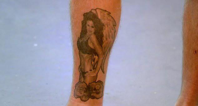  The 31-year-old had a picture of Katie, 40, in his underwear etched onto his leg