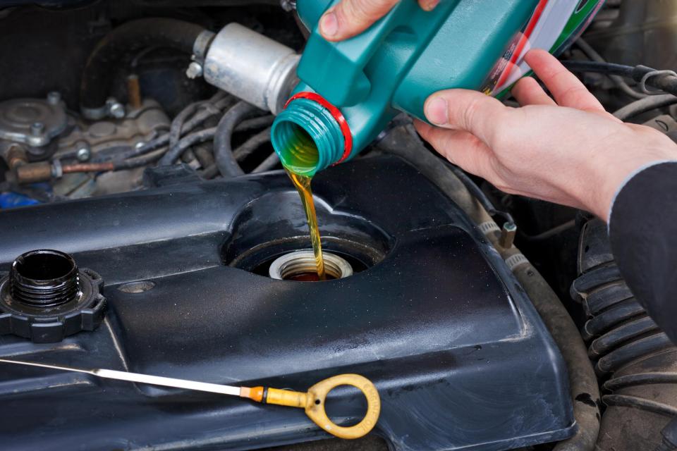  You can top up or refill your oil via the cap on the top of the engine