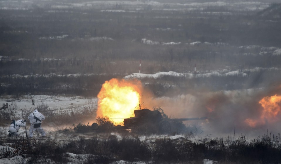 A live fire exercise is carried out