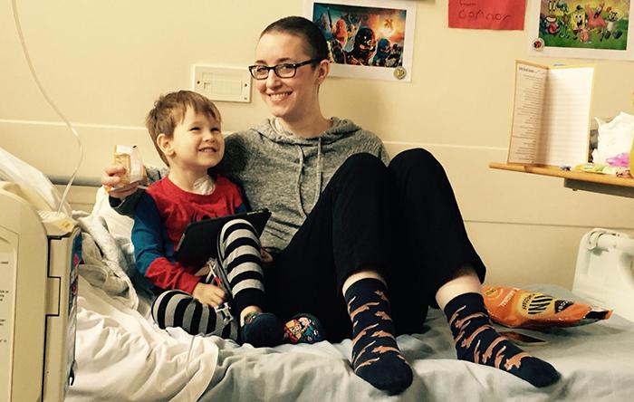  George and his mum Vici Rigby battled the disease at the same time