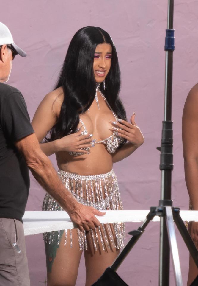  Cardi pictured on a shoot in Miami