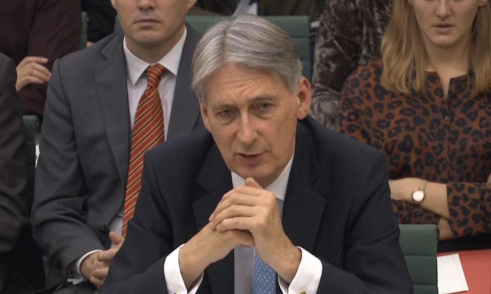 Philip Hammond giving evidence to MPs today