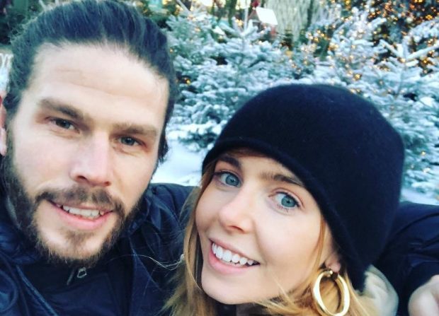 Sam Tucknott, left, with girlfriend Stacey Dooley, right