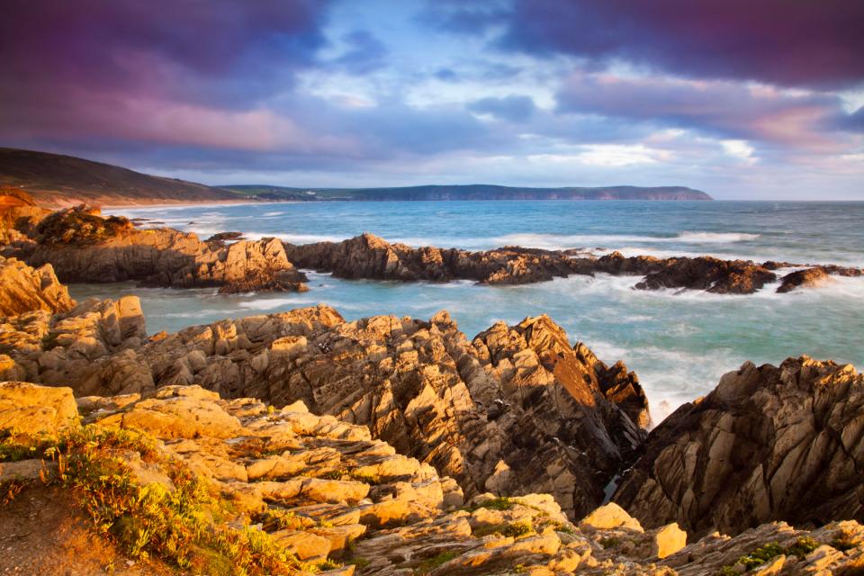  Rugged coastline near Baggy Point can offer a colourful spectacle