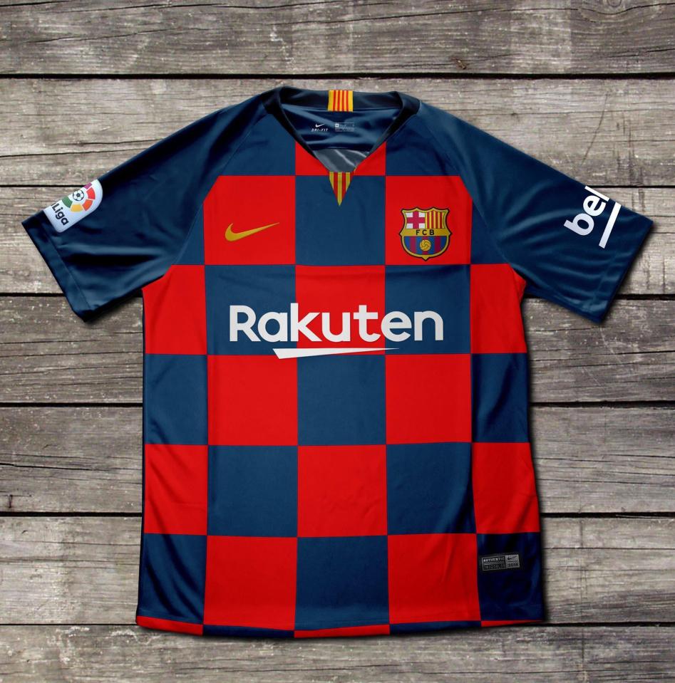  A leaked Barcelona home kit for the next season reveals a radical chequered square design - a bit like Croatia