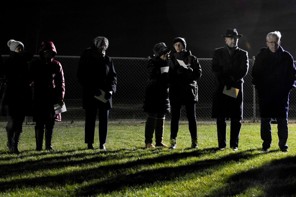  Protesters against the death penalty gather for song and prayer in a field outside Riverbend Maximum Security Institution before the execution of Tennessee death row inmate David Earl Miller