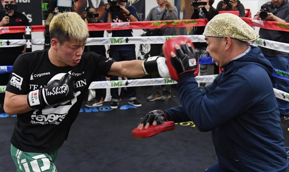 The 20-year-old trained in front of the media at the Mayweather Boxing Club in Las Vegas