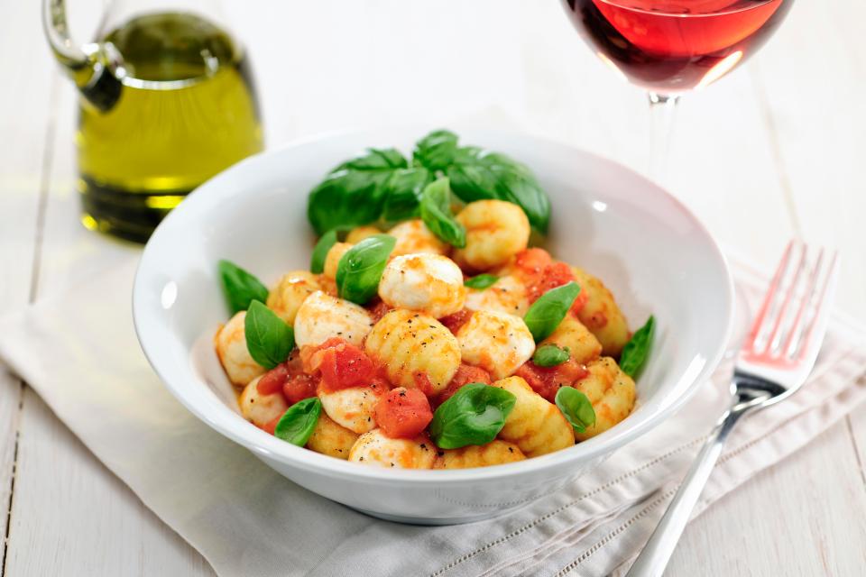  This gnocchi dish is simple - garnish with basil for added freshness