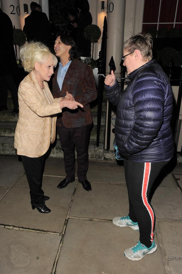  The actress chatted to fans outside the venue