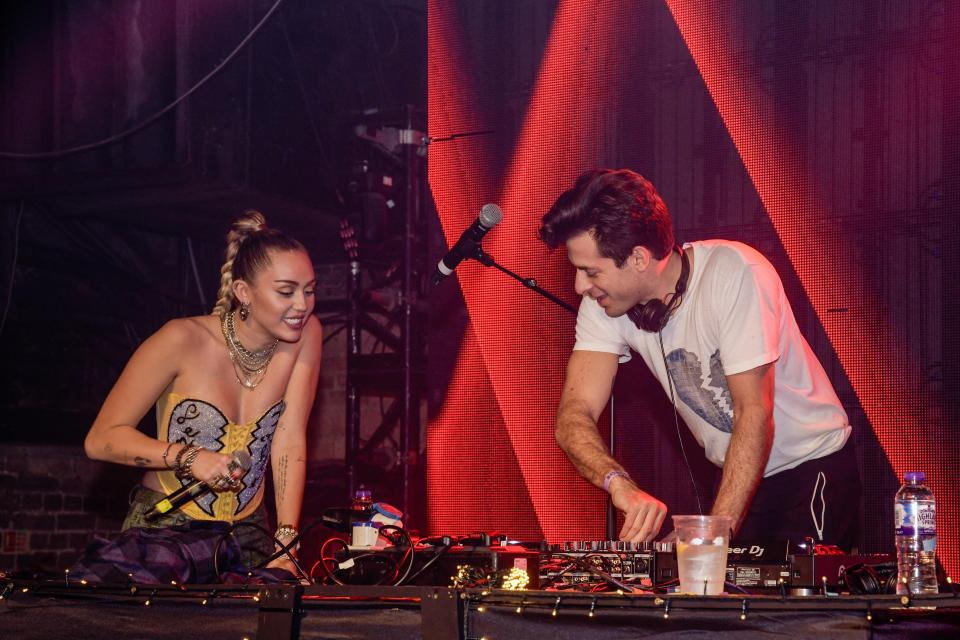  The pop star and Mark Ronson during a surprise appearance at G-A-Y to promote their new single 'Nothing Breaks Like A Heart'