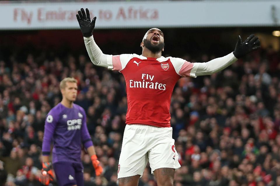 Alexandre Lacazette had a goal disallowed in the first-half at the Emirates