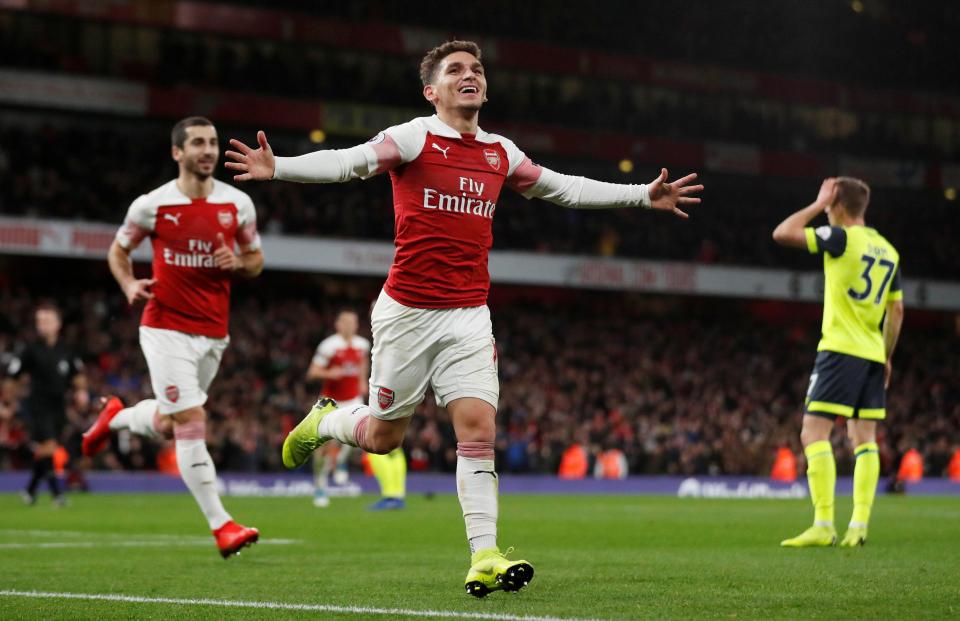 Lucas Torreira celebrated after giving his side a crucial late lead