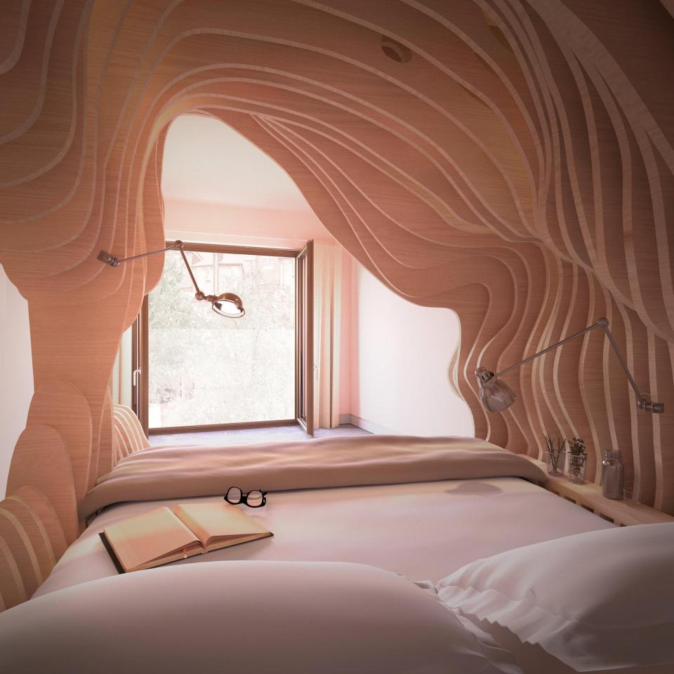  These bedrooms are designed to resemble a womb