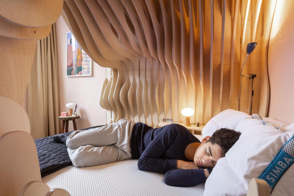  The state-of-the-art design aims to help mute the brain's 'red alert' status it develops when sleeping in a new place