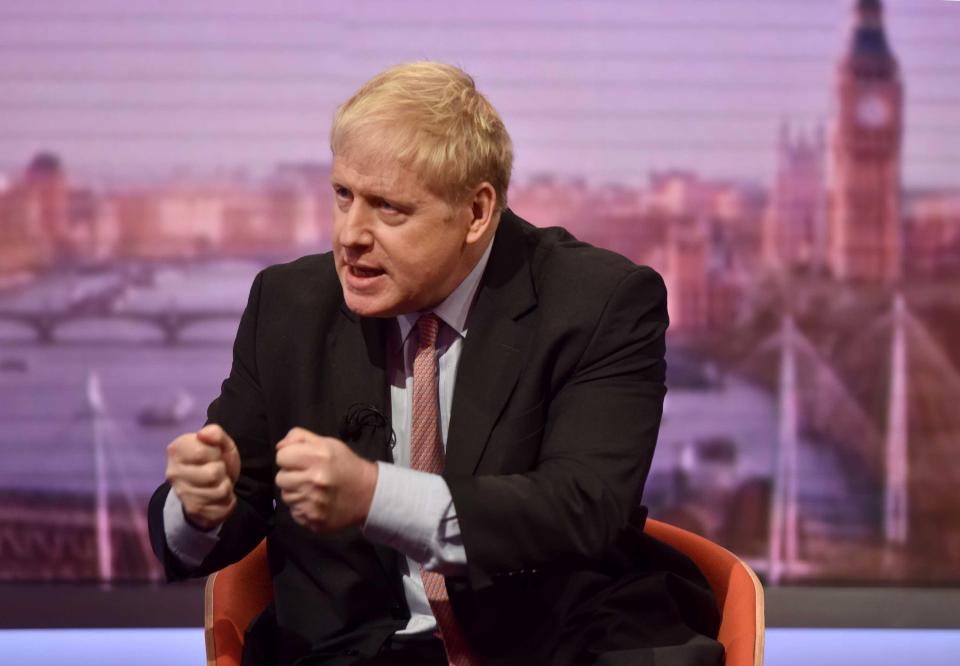  Boris Johnson - sporting his new haircut - has refused to say he won't run to be PM if May gets the boot