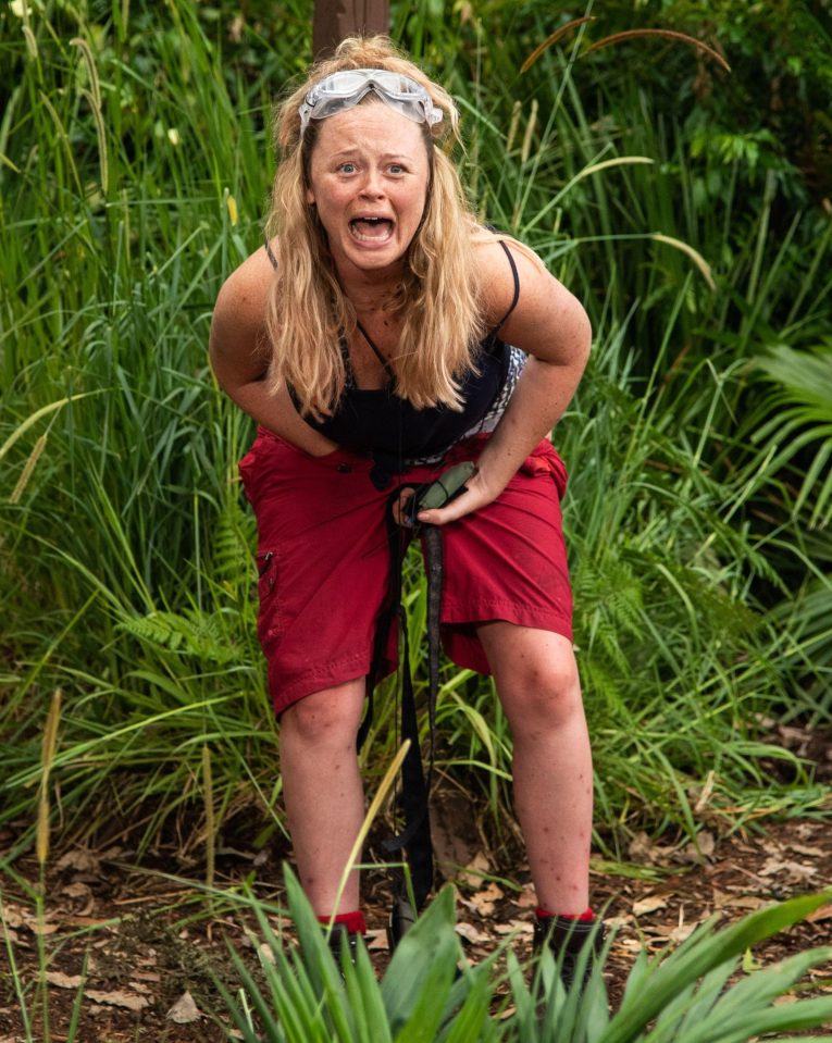  Emily Atack screamed as she tried to get rid of the creepy crawlies