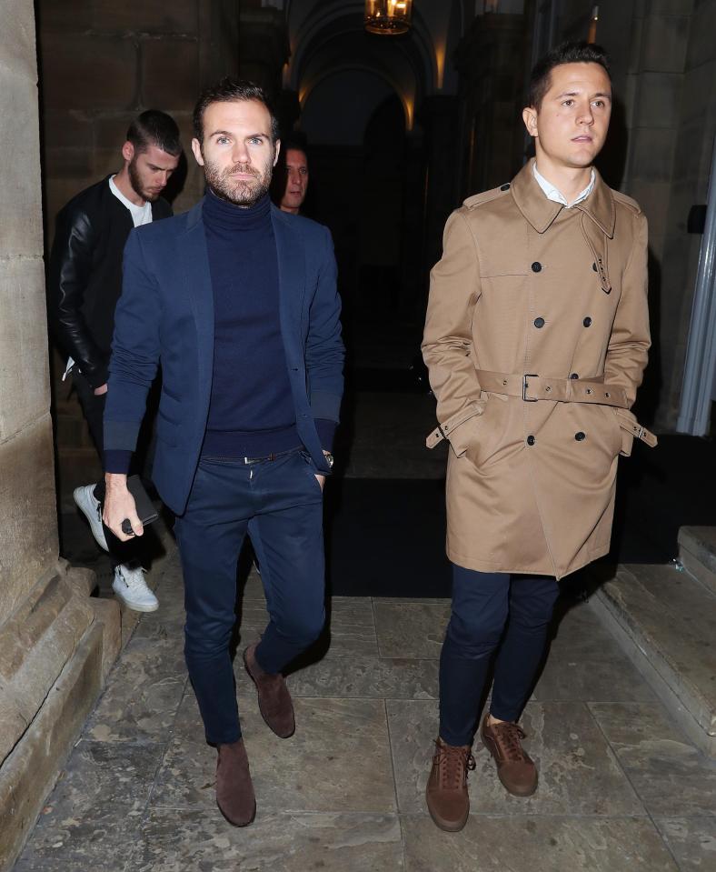 David de Gea, Juan Mata and Ander Herrera enjoyed their evening out in Manchester