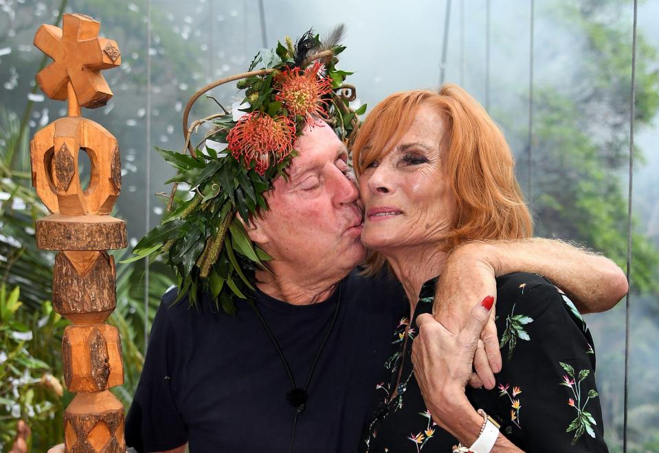  The former football manager, here with his beloved wife Sandra, was crowned King of the jungle last night