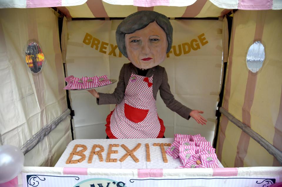  Campaigners handed out "Brexit fudge" in Westminster today