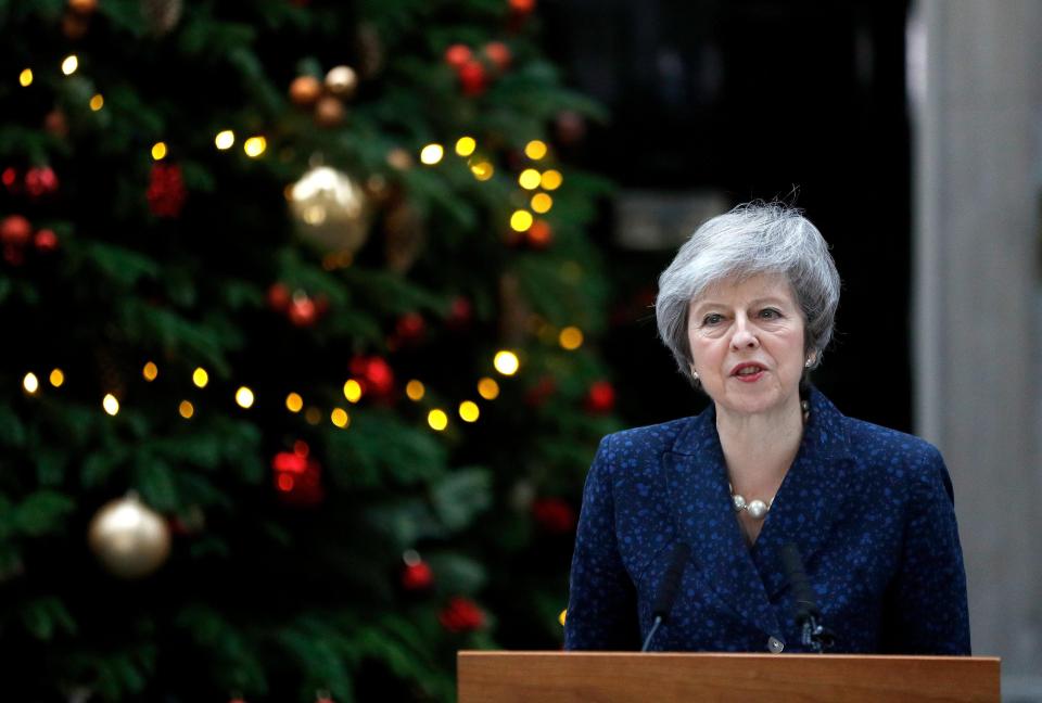  Theresa May speaking in Downing Street this morning