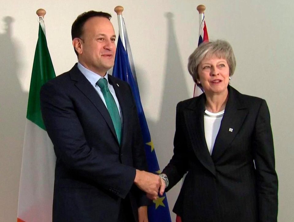  Theresa May meeting Irish PM Leo Varadkar in Brussels this morning