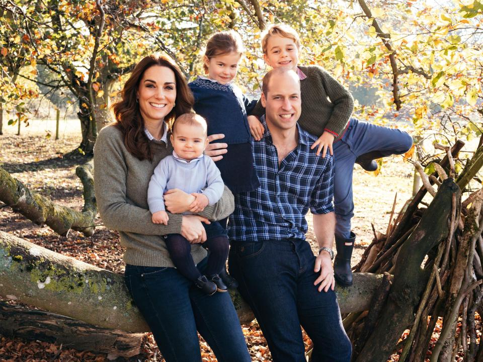  The Duke and Duchess of Cambridge with their three children, Prince Louis, Princess Charlotte and Prince George