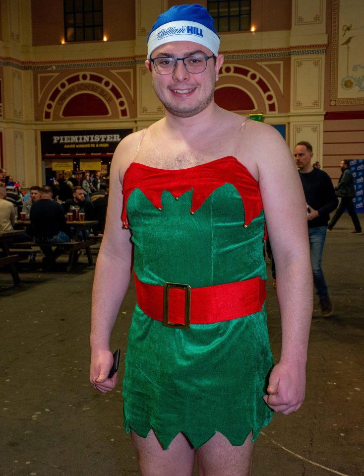  One man braved the cold weather to don an elf dress at Alexandra Palace