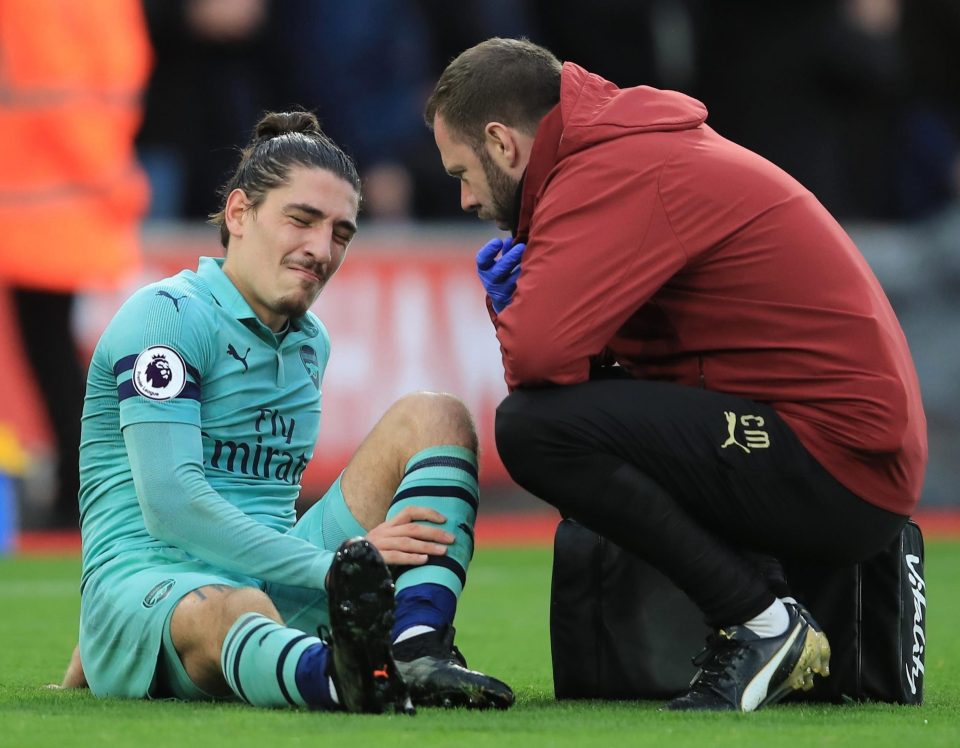 Spanish full-back hector Bellerin is the latest defensive casualty for Arsenal