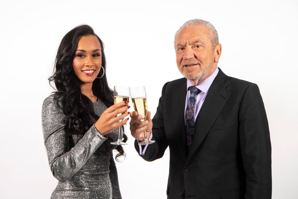  Sian with Lord Sugar after winning The Apprentice with Lord Sugar