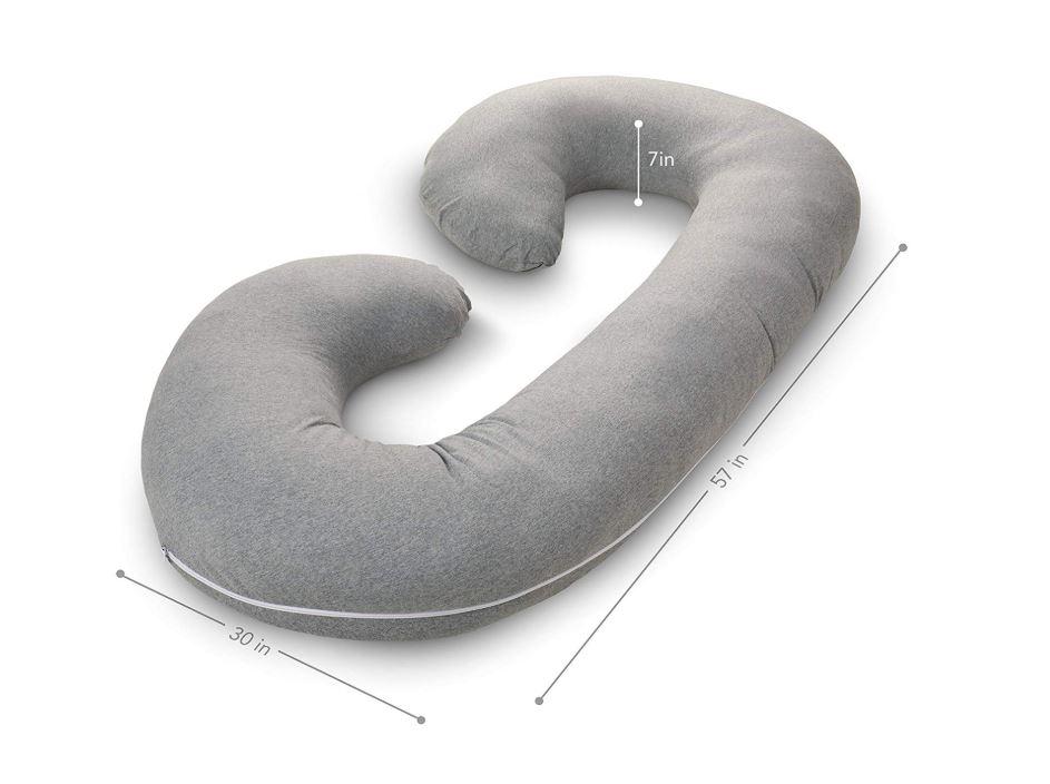  The C-shape body pillow works by helping to support your back, hips, knees, neck and head