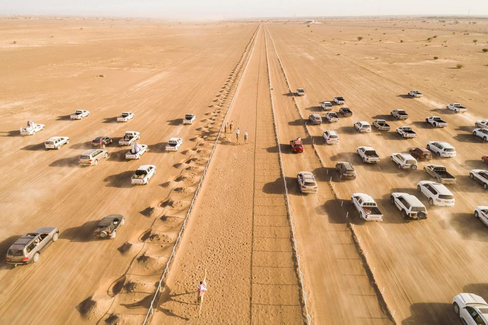  Photographer Majid Al-Amri, used a drone to encapsulate the true scale of the contest as the animals charged through a desert racetrack in Al Batinah South, Oman