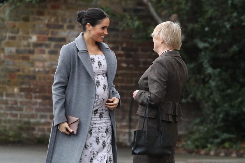 The future mum showed off her baby bump, with her first child due in Spring next year