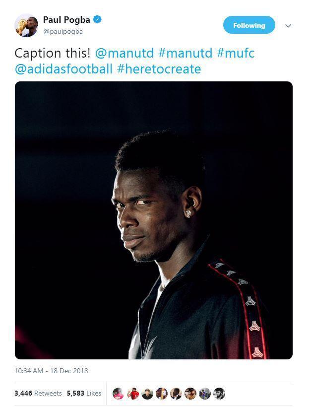 Paul Pogba posted this on social media moments after Jose Mourinho's sacking