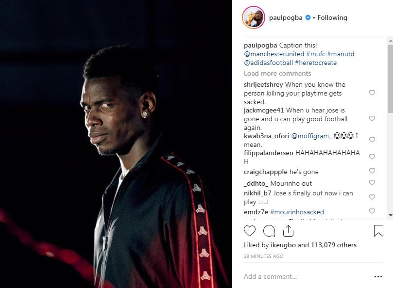  Paul Pogba posted this image to social media within an hour of Mourinho getting sacked - before deleting it almost immediately