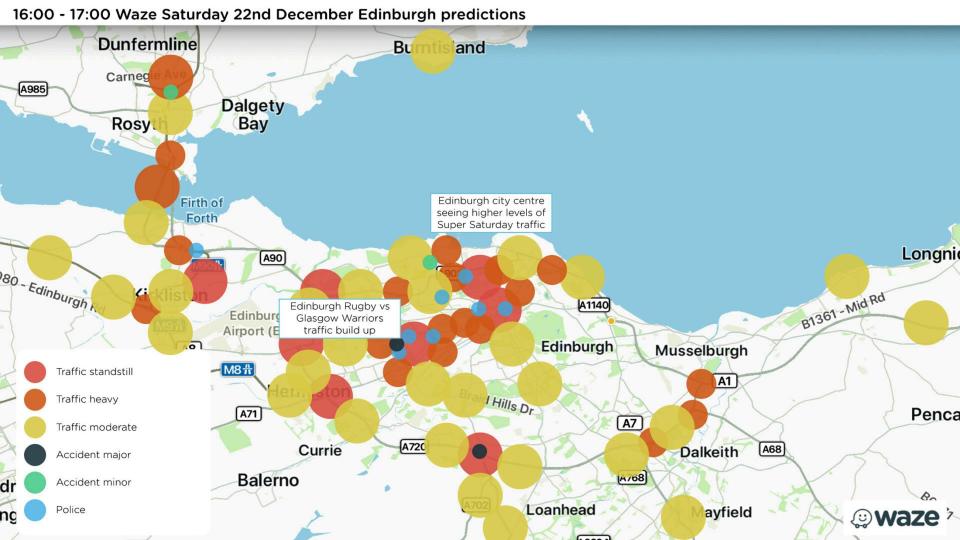  Edinburgh's traffic outlook for this Saturday