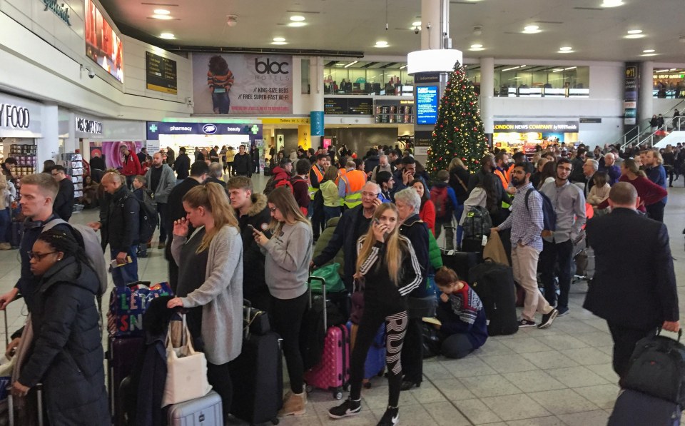  Chaotic scenes as Gatwick Airport remained closed after a drone was repeatedly flown over the runway, resulting in flights being cancelled or diverted at Christmas